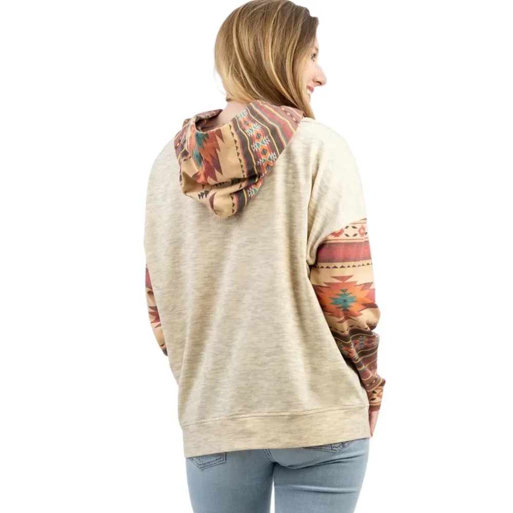 MONTANA WEST American Bling Aztec Graphic Print Hoodie Sweatshirt S-XXL NWT - Picture 2 of 4